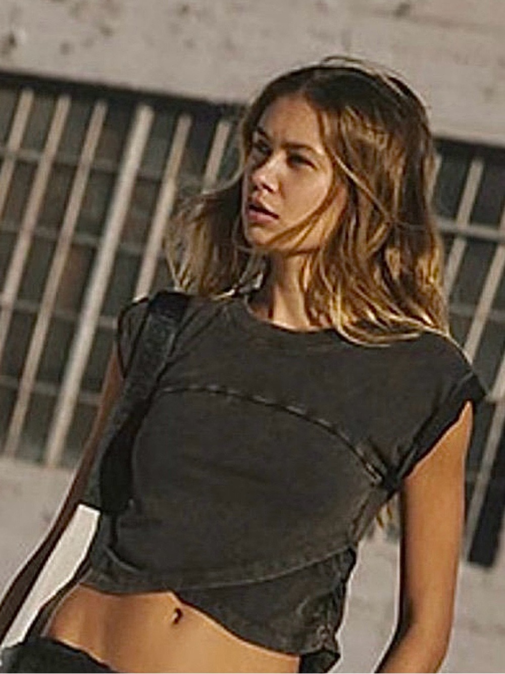 FREE PEOPLE BLACK BROWN HOT SHOT CROSSOVER SHIRT SIZE SMALL!! SHIRT ONLY!!